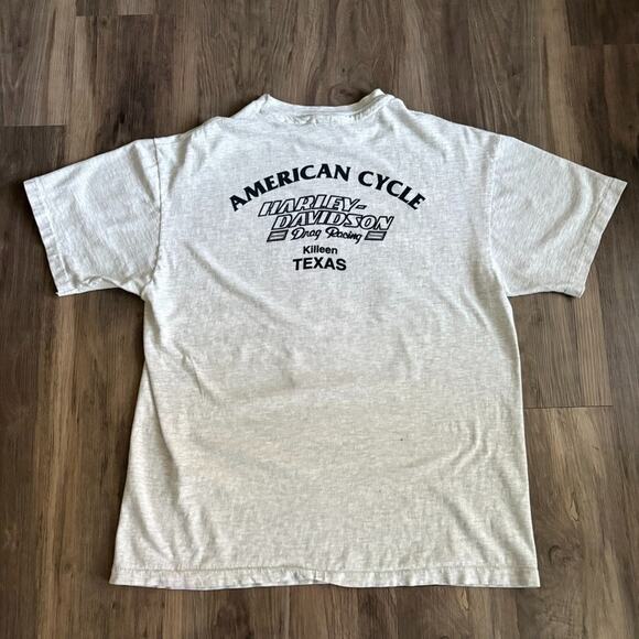 Vintage Harley Davidson Drag Racing T-Shirt Men's Size L Gray 1995 Beetle Bailey - Picture 4 of 6